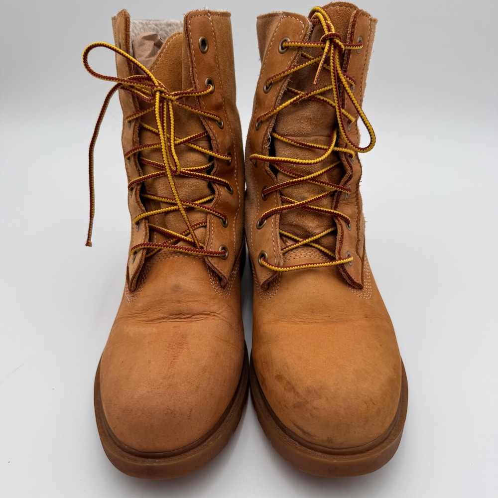 Timberland Waterproof Wheat Nubuck Suede Faux Fur Lined Lace Up Boots Womens 8 - Picture 6 of 16
